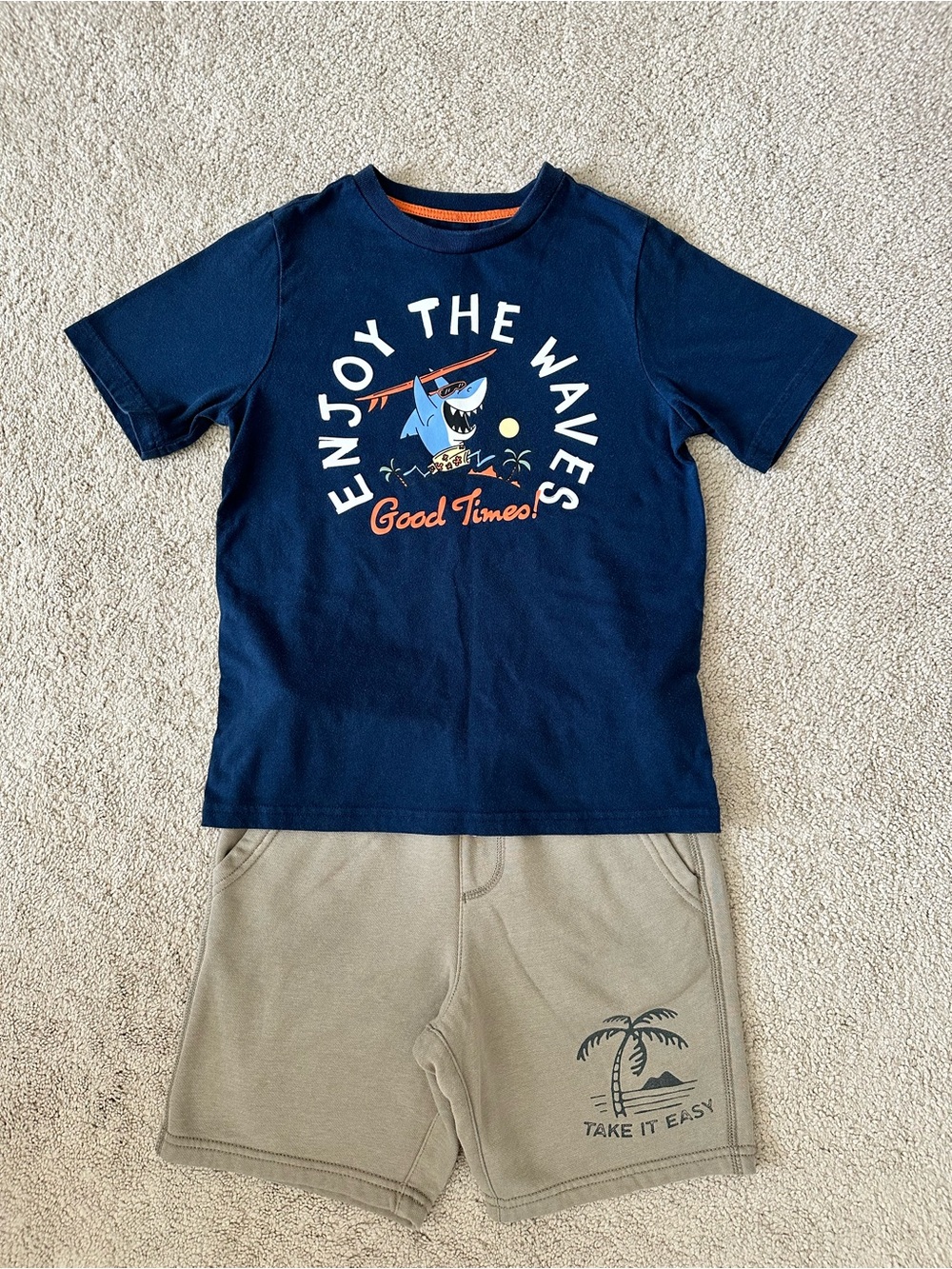 Kids Boys Casual Summer Outfit Matching Set T-Shirt Shorts Size 8